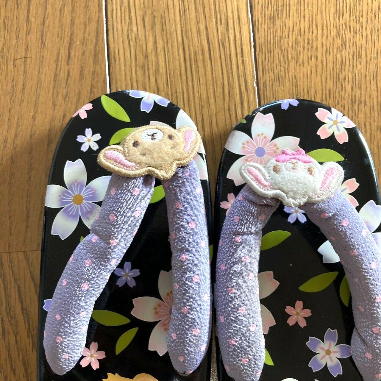 SugarBunnies Geta Japanese Traditional Shoes Clogs Slippers Sanrio Kids 18cm