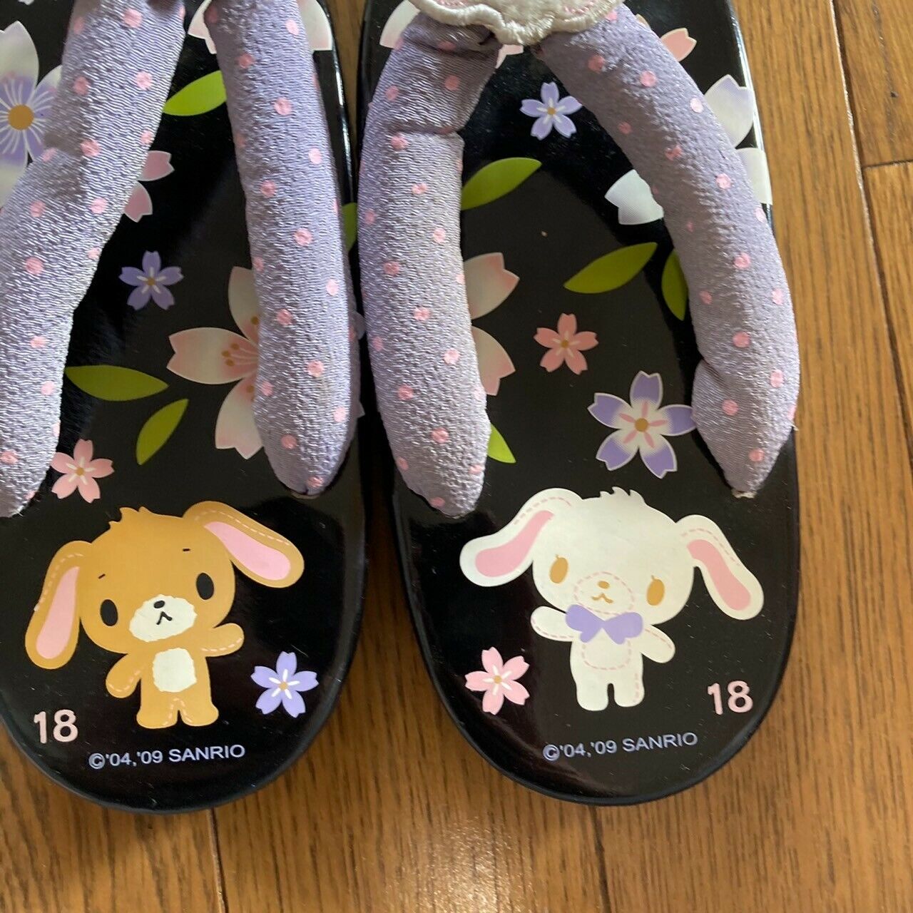 SugarBunnies Geta Japanese Traditional Shoes Clogs Slippers Sanrio Kids 18cm