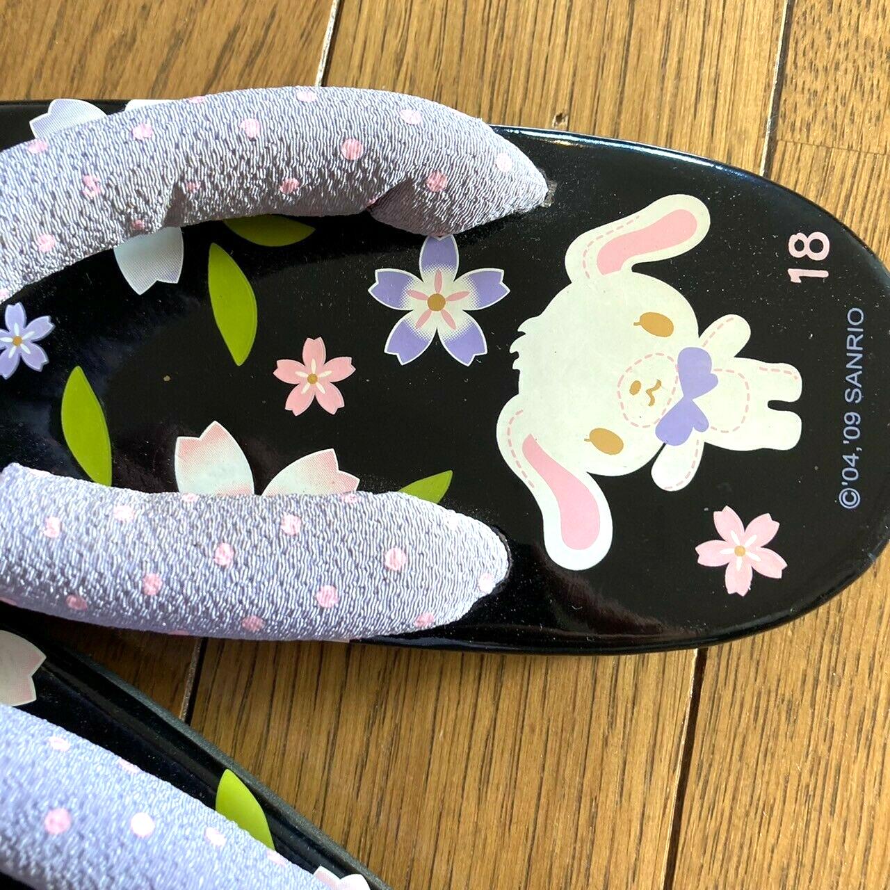 SugarBunnies Geta Japanese Traditional Shoes Clogs Slippers Sanrio Kids 18cm