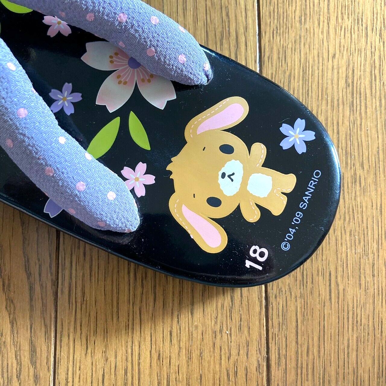 SugarBunnies Geta Japanese Traditional Shoes Clogs Slippers Sanrio Kids 18cm