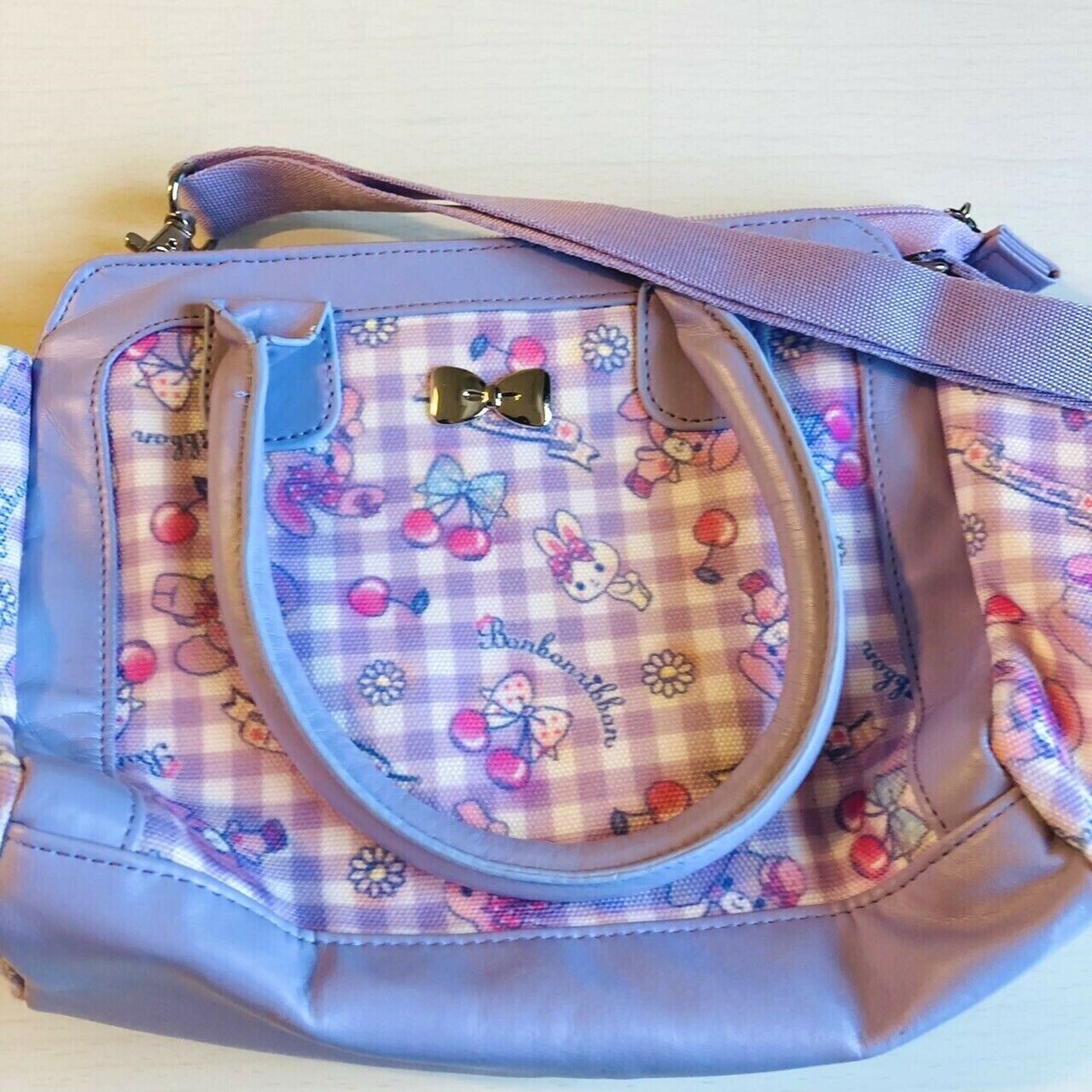 Sanrio Bonbon Ribbon Shoulder Bag Kids Purple Pink Limited RARE Kawaii Character