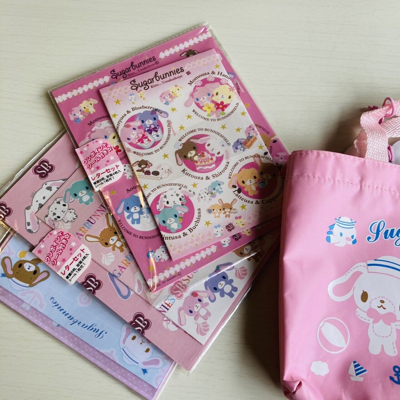 Sanrio Sugar Bunnies Bag 3 Letter Writing Sets Envelopes Pink Kawaii Character