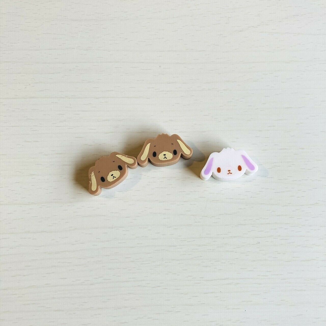 Sanrio Sugar Bunnies Erasers Rubbers Stationery Shirousa Kurousa 3 Set Kawaii