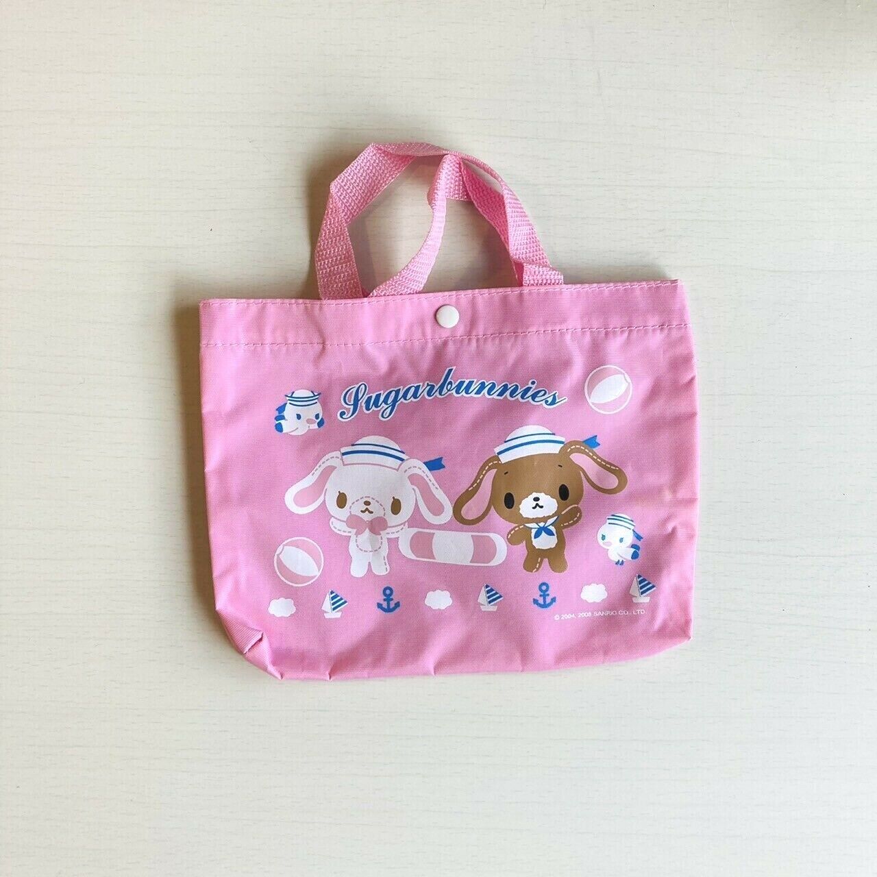 Sanrio Sugar Bunnies Tote Bag Shirousa Kurousa Pink RARE Characters Cute Kawaii