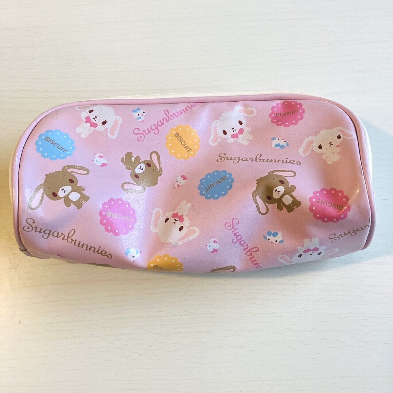 Sanrio Sugar Bunnies Pencil Case Stationery Shirousa Kurousa Biscuit Pink Kawaii