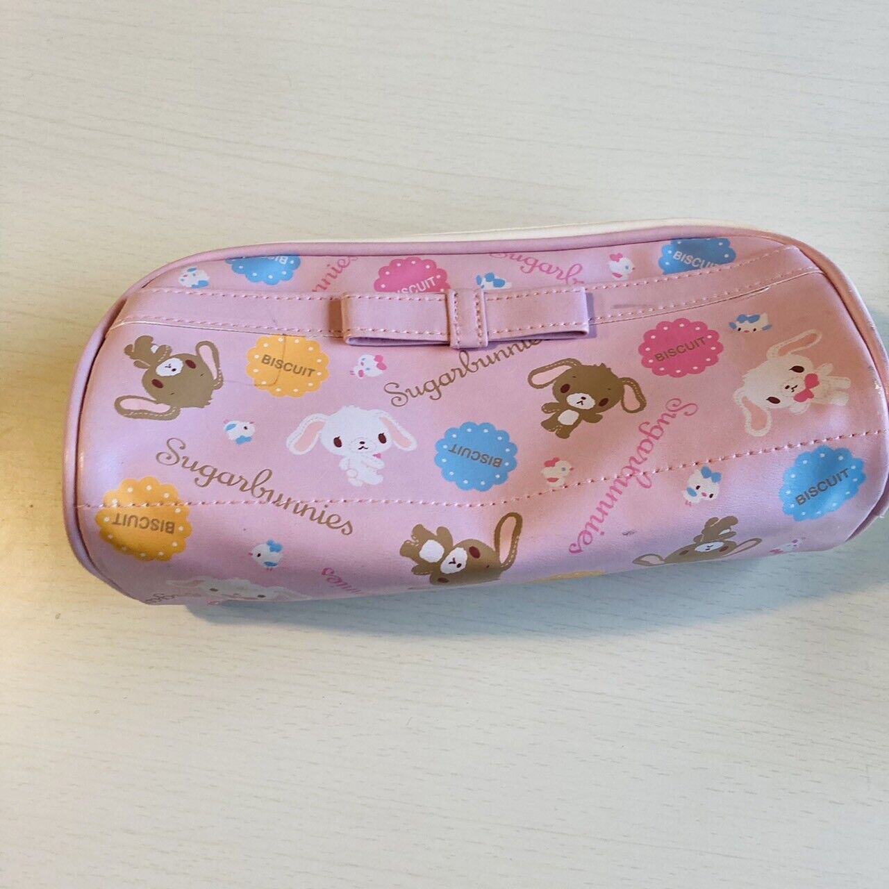 Sanrio Sugar Bunnies Pencil Case Stationery Shirousa Kurousa Biscuit Pink Kawaii