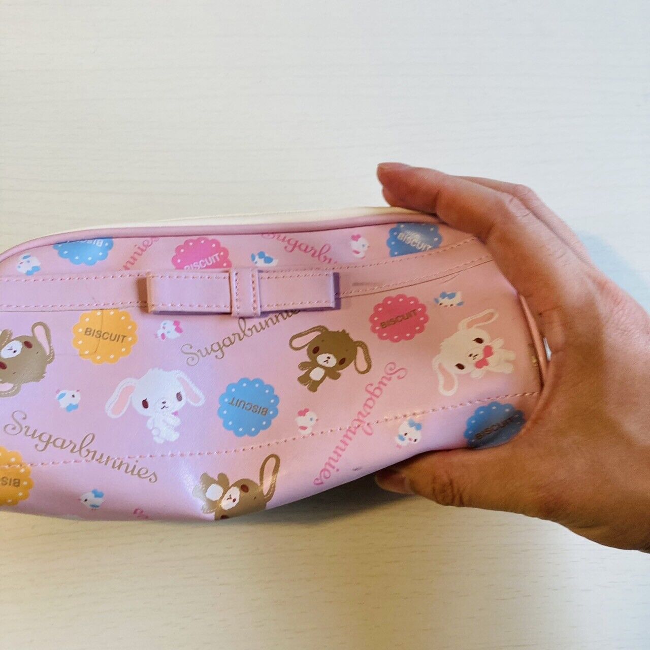 Sanrio Sugar Bunnies Pencil Case Stationery Shirousa Kurousa Biscuit Pink Kawaii