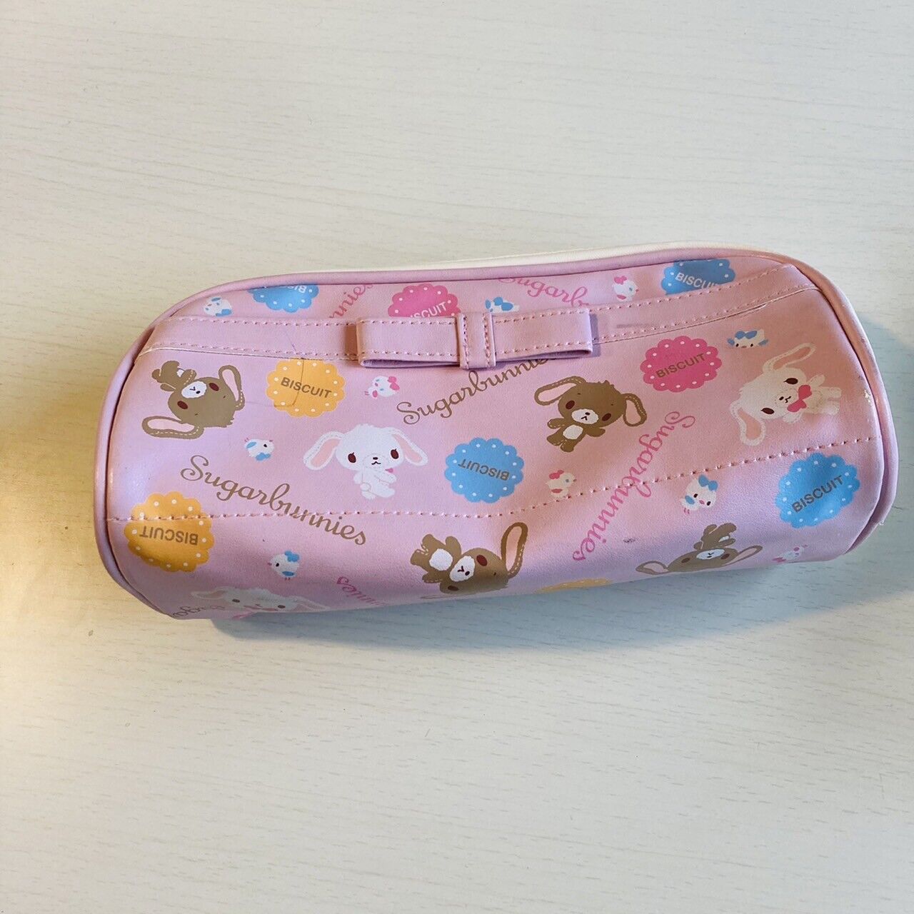 Sanrio Sugar Bunnies Pencil Case Stationery Shirousa Kurousa Biscuit Pink Kawaii