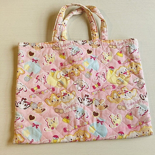 Sanrio Sugar Bunnies Tote Bag Kids Baby Shirousa Kurousa Pink RARE Characters