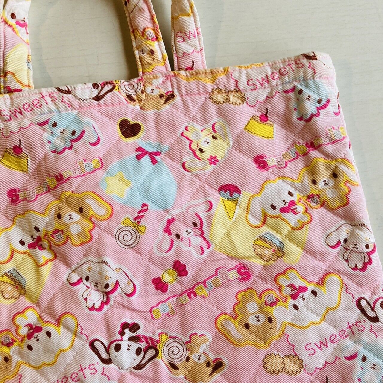 Sanrio Sugar Bunnies Tote Bag Kids Baby Shirousa Kurousa Pink RARE Characters