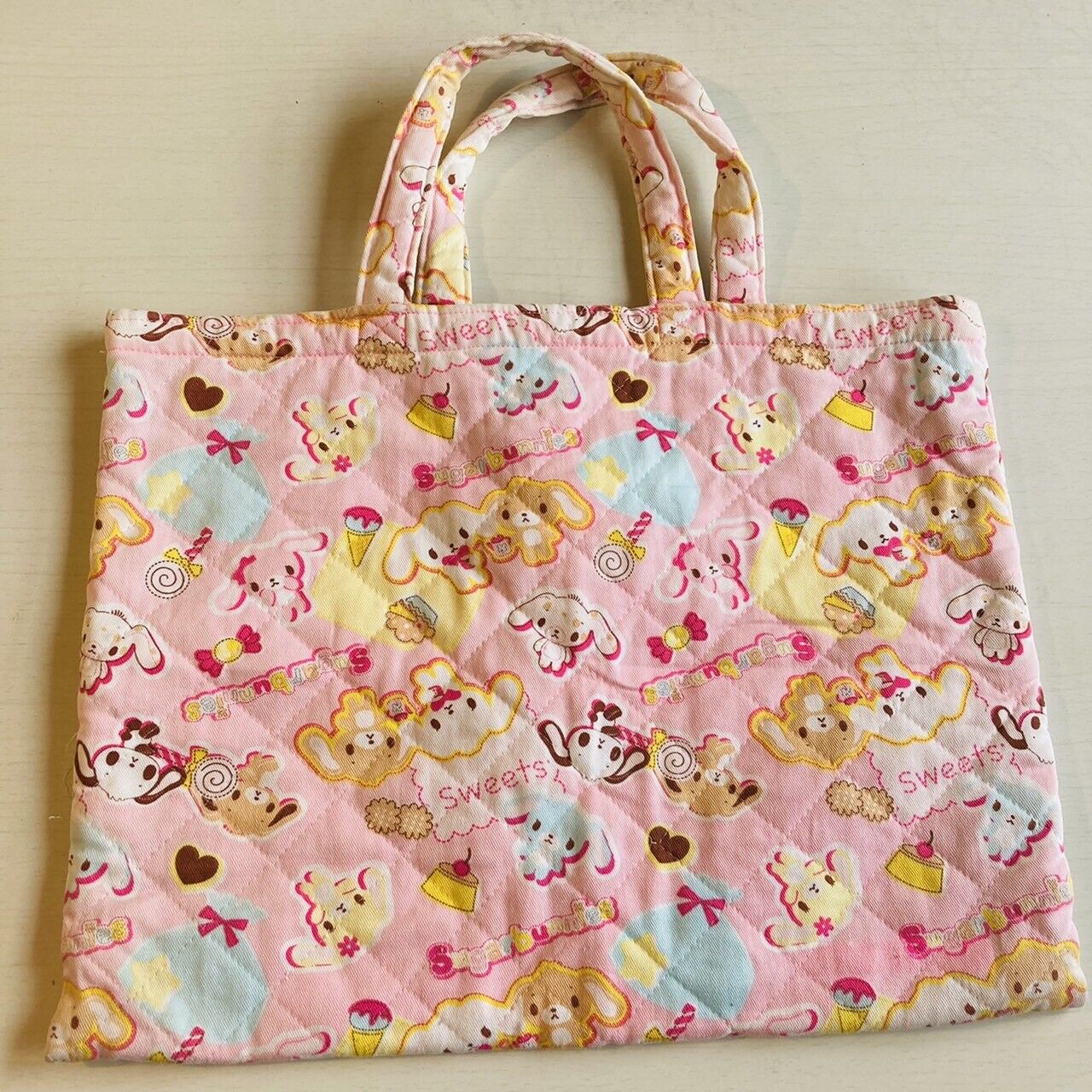 Sanrio Sugar Bunnies Tote Bag Kids Baby Shirousa Kurousa Pink RARE Characters