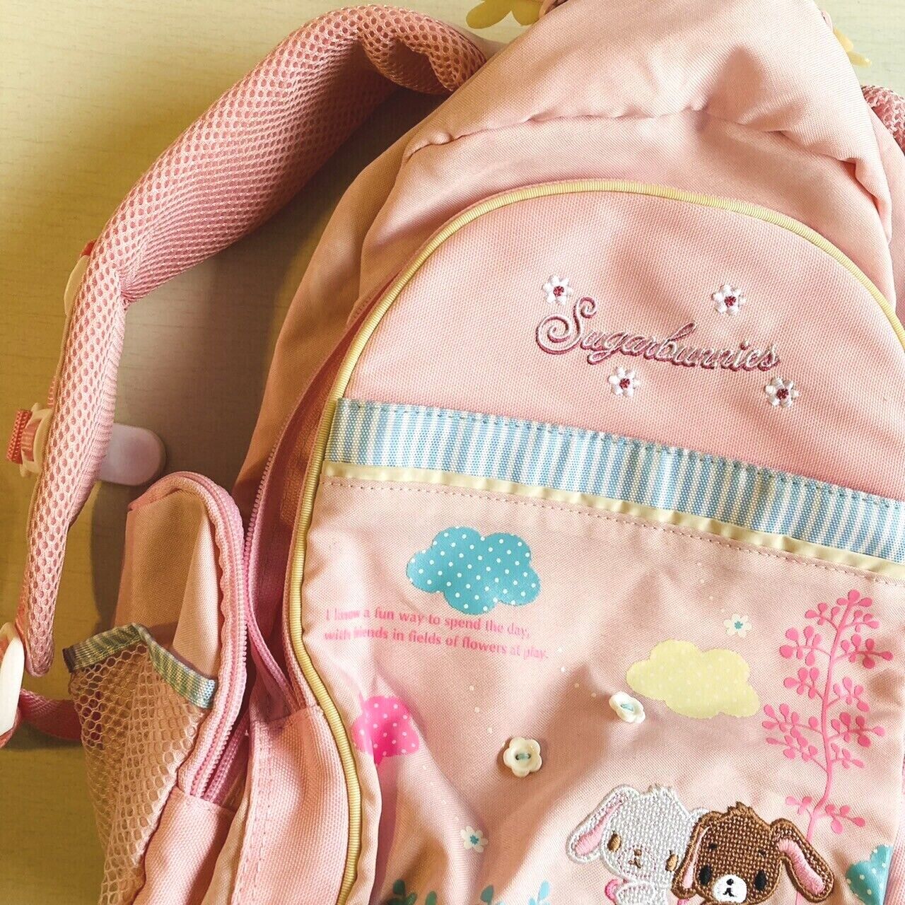 Sanrio Sugar Bunnies Backpack Rucksack Bag School Kids Pink Characters Very Rare