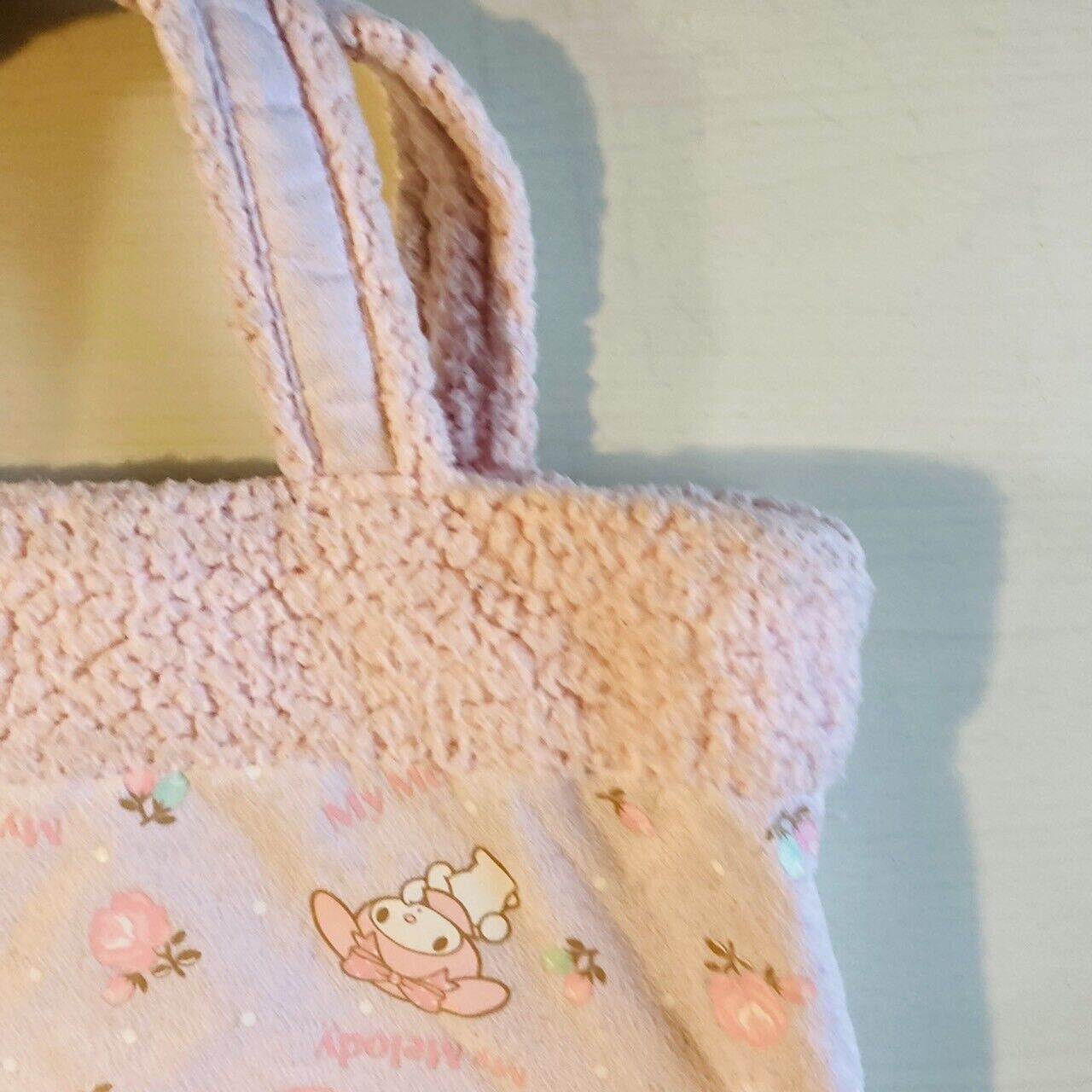 Sanrio My Melody Tote Bag Fluffy Pink Flowers Characters RARE Kawaii Animation