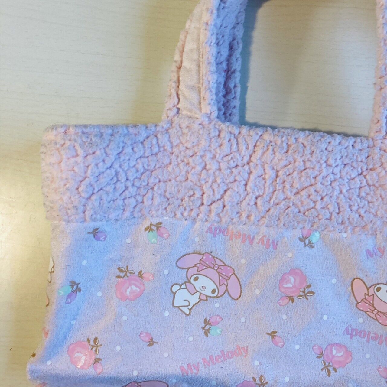 Sanrio My Melody Tote Bag Fluffy Pink Flowers Characters RARE Kawaii Animation