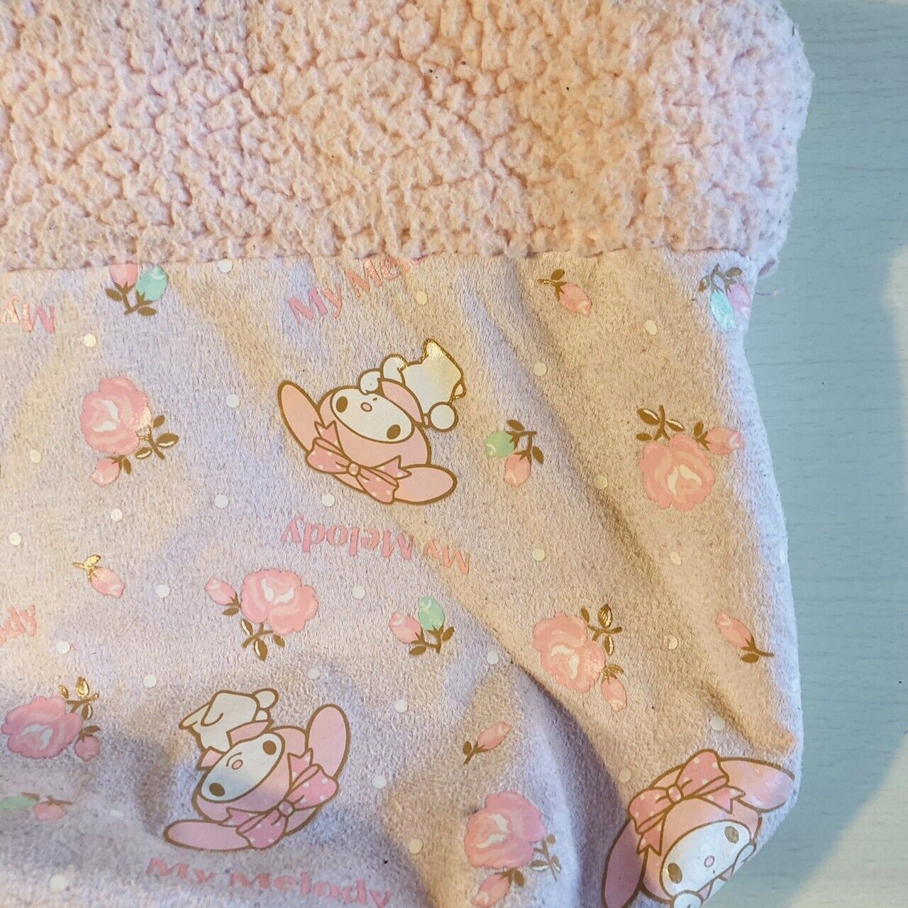 Sanrio My Melody Tote Bag Fluffy Pink Flowers Characters RARE Kawaii Animation