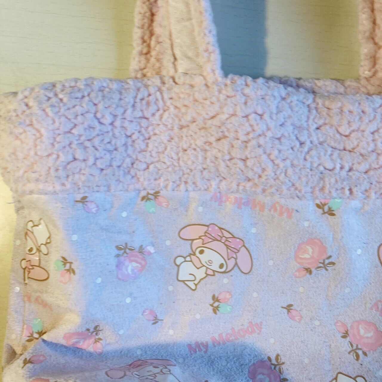 Sanrio My Melody Tote Bag Fluffy Pink Flowers Characters RARE Kawaii Animation