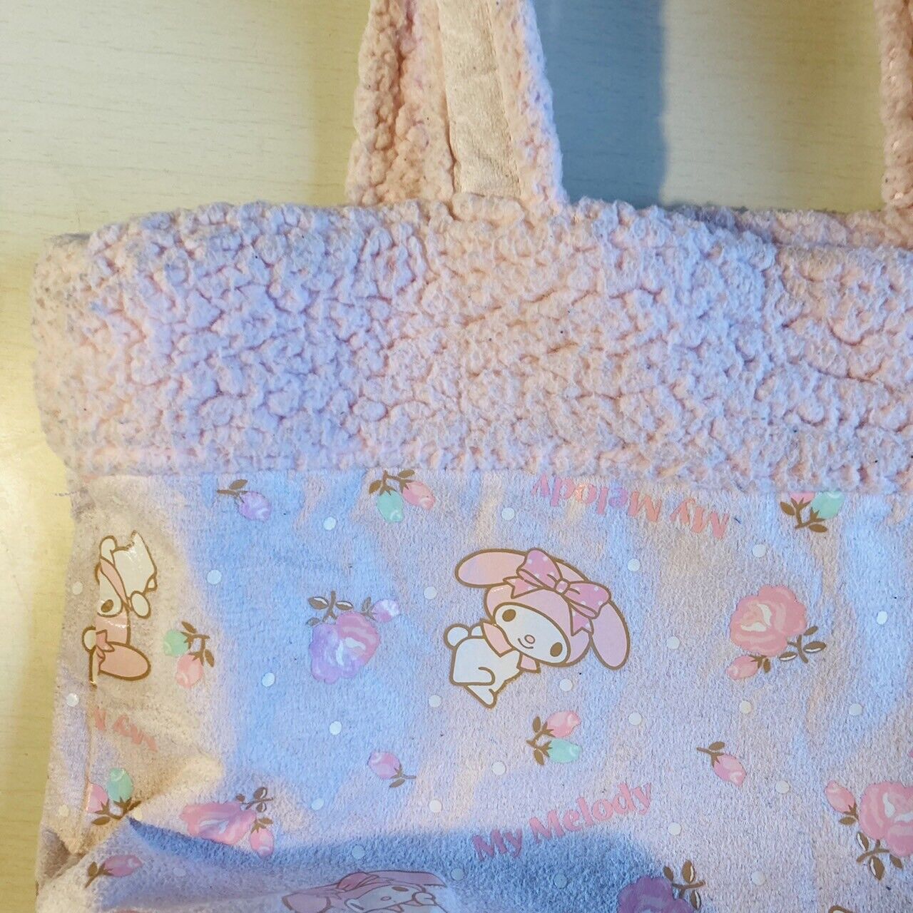 Sanrio My Melody Tote Bag Fluffy Pink Flowers Characters RARE Kawaii Animation