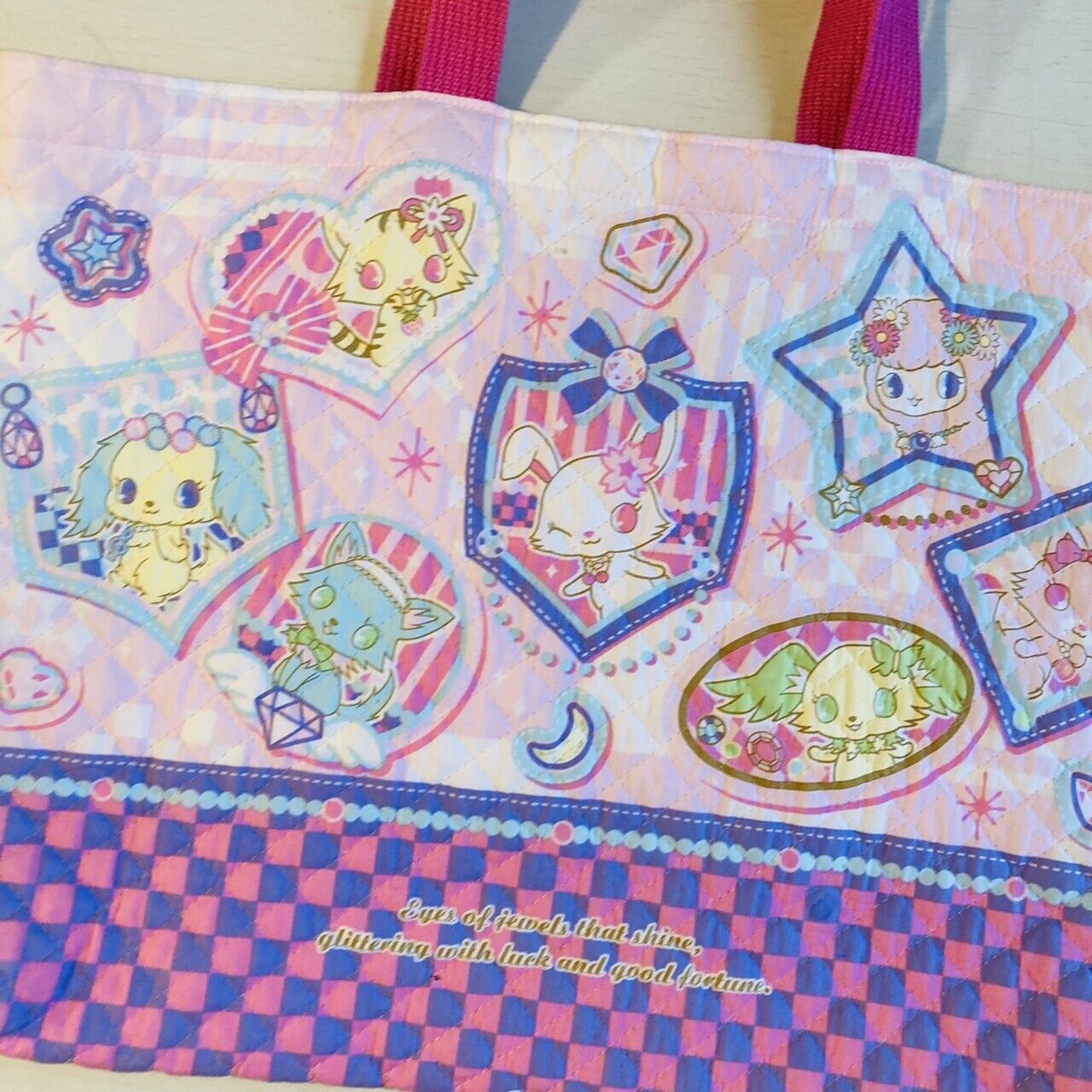 Sanrio Jewelpet Tote Bag School Lesson Pink RARE Characters Cute Lovely Kawaii