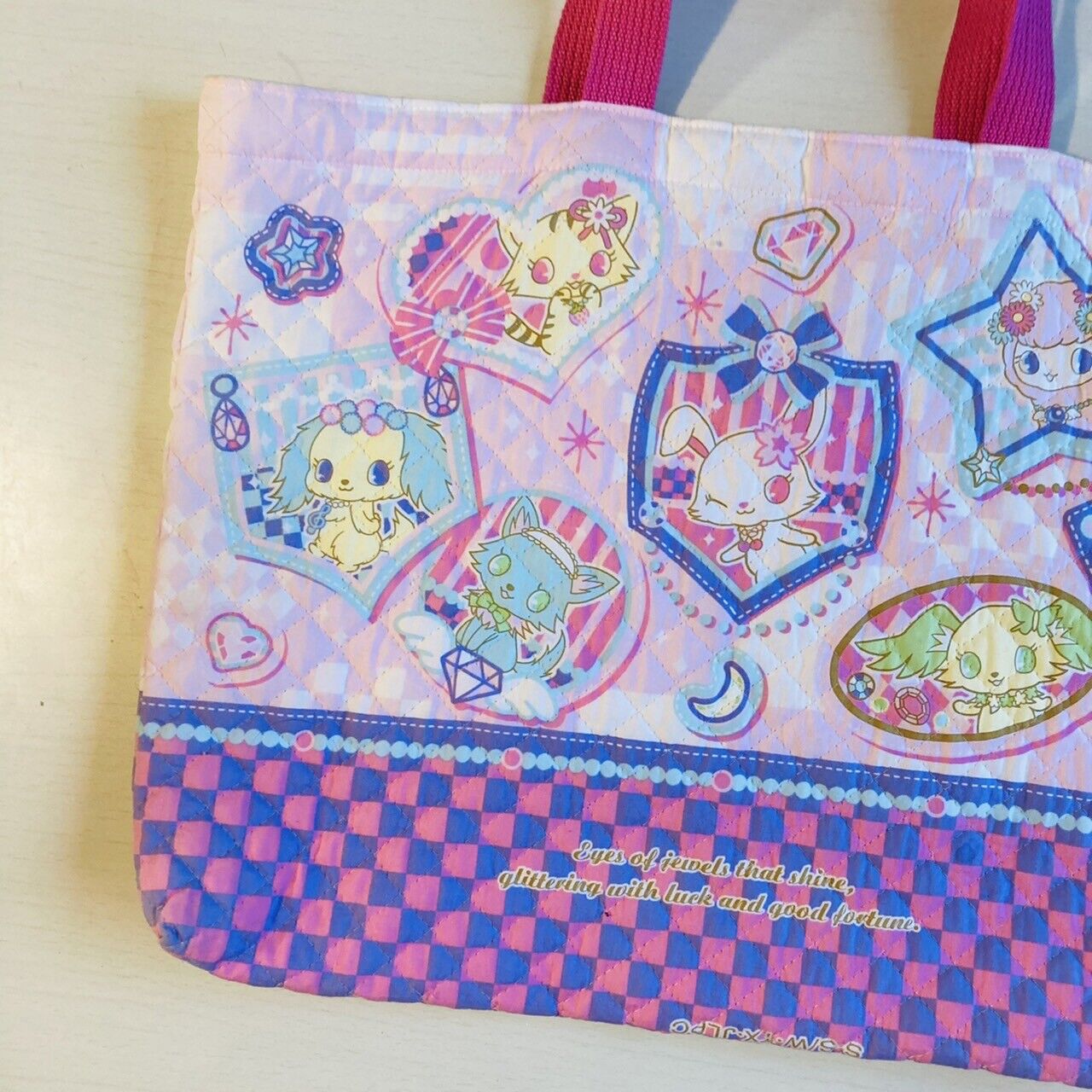 Sanrio Jewelpet Tote Bag School Lesson Pink RARE Characters Cute Lovely Kawaii