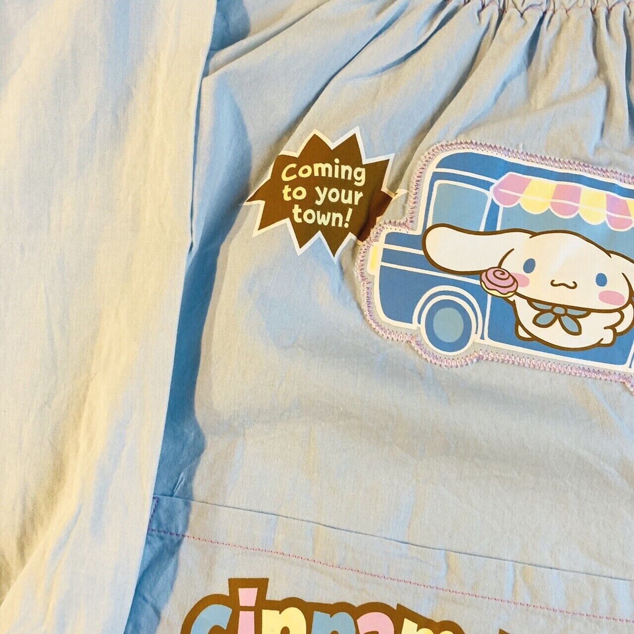 Sanrio Cinnamonroll Smock Apron Long Sleeves Kids Light Blue Play Cooking Kawai