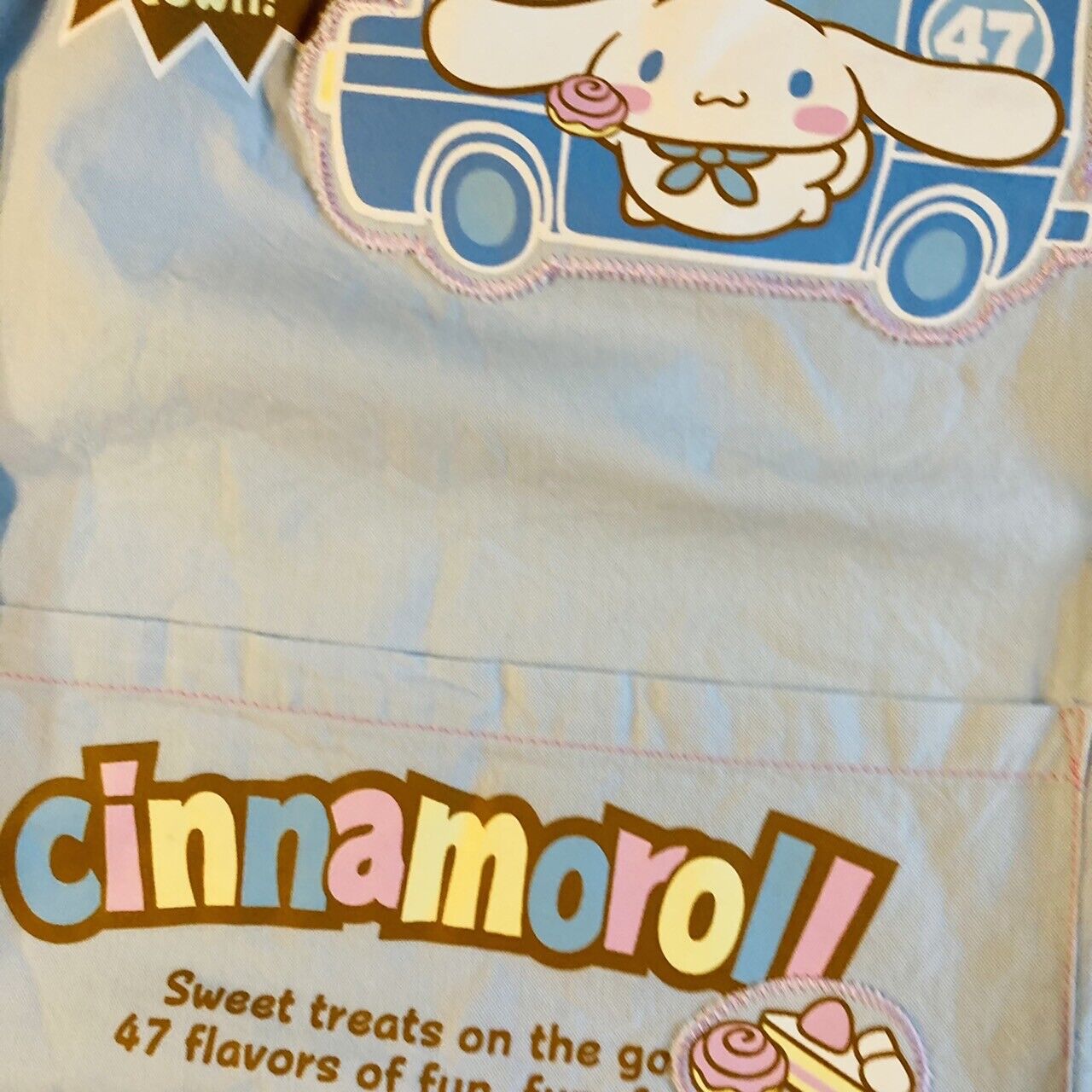 Sanrio Cinnamonroll Smock Apron Long Sleeves Kids Light Blue Play Cooking Kawai