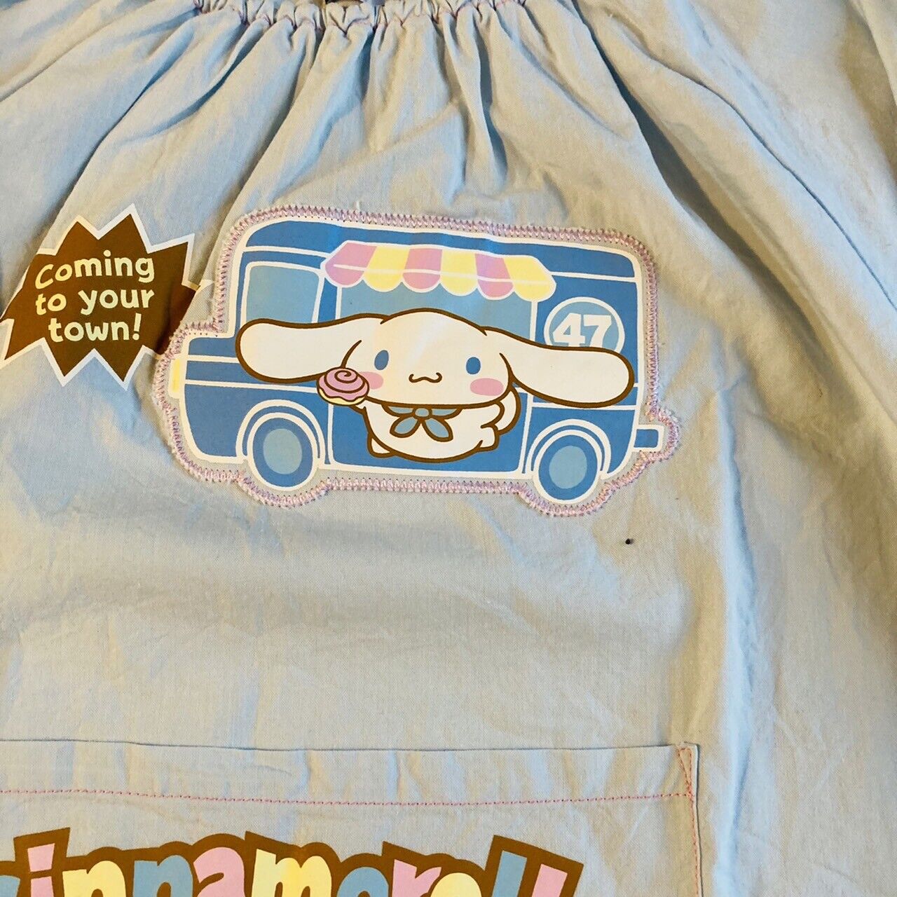 Sanrio Cinnamonroll Smock Apron Long Sleeves Kids Light Blue Play Cooking Kawai