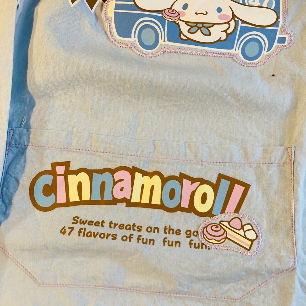 Sanrio Cinnamonroll Smock Apron Long Sleeves Kids Light Blue Play Cooking Kawai