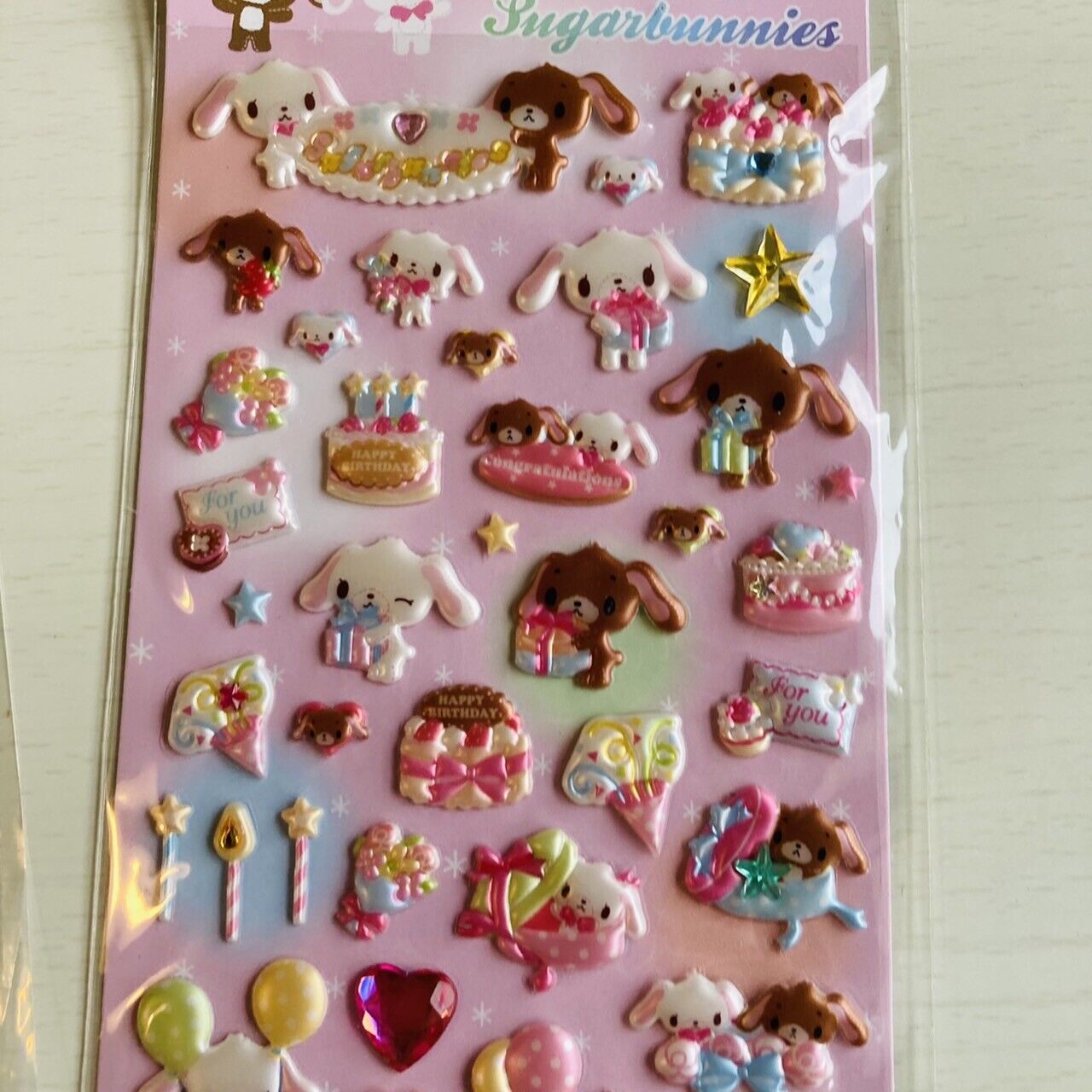 Sanrio Sugar Bunnies Stickers Stationery 2 Set Sparkling Gifts Presents Kawaii