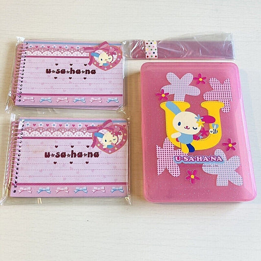 Sanrio Usahana Memo Pad Notepad Ruler Case Set Stationery Pink Kawaii Character