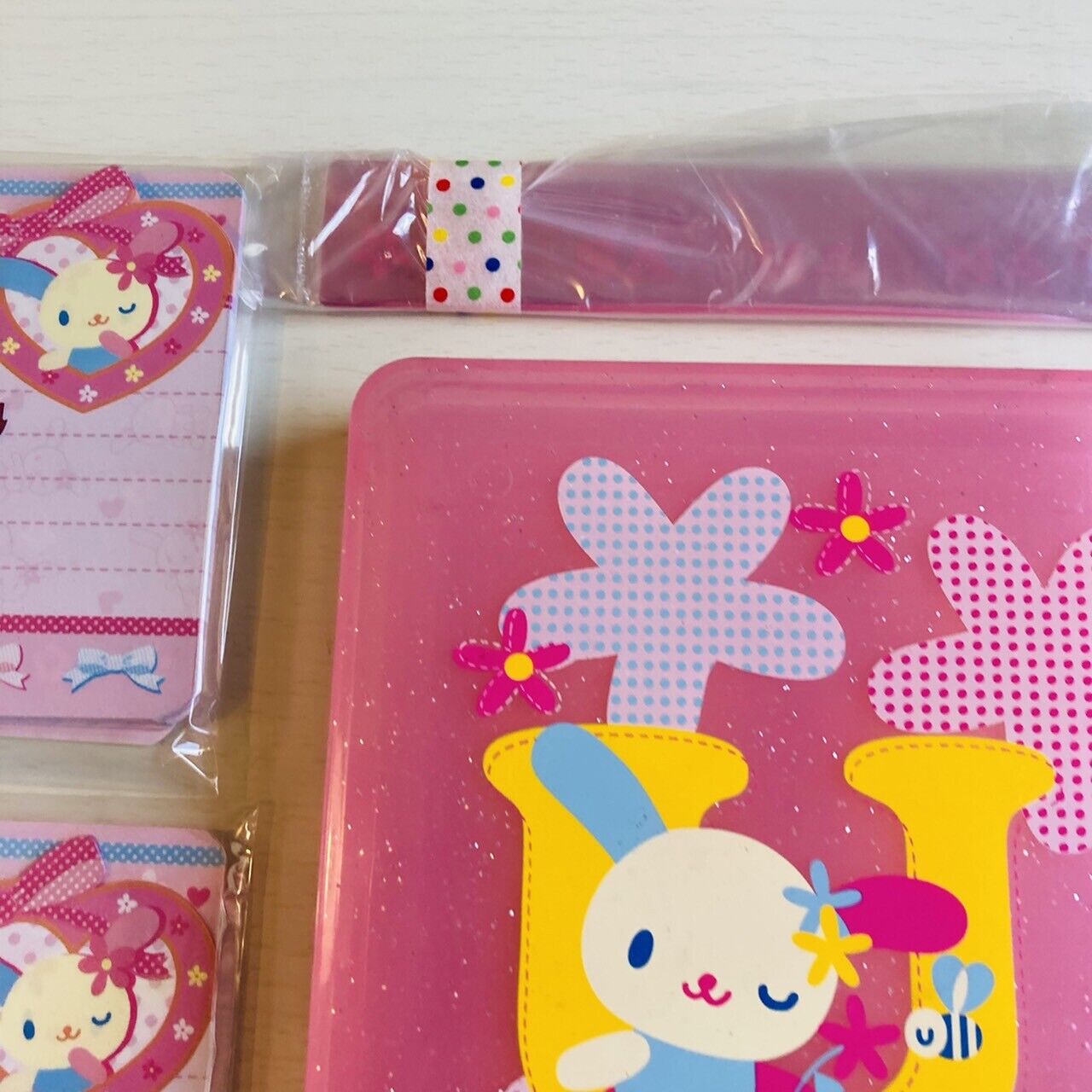 Sanrio Usahana Memo Pad Notepad Ruler Case Set Stationery Pink Kawaii Character