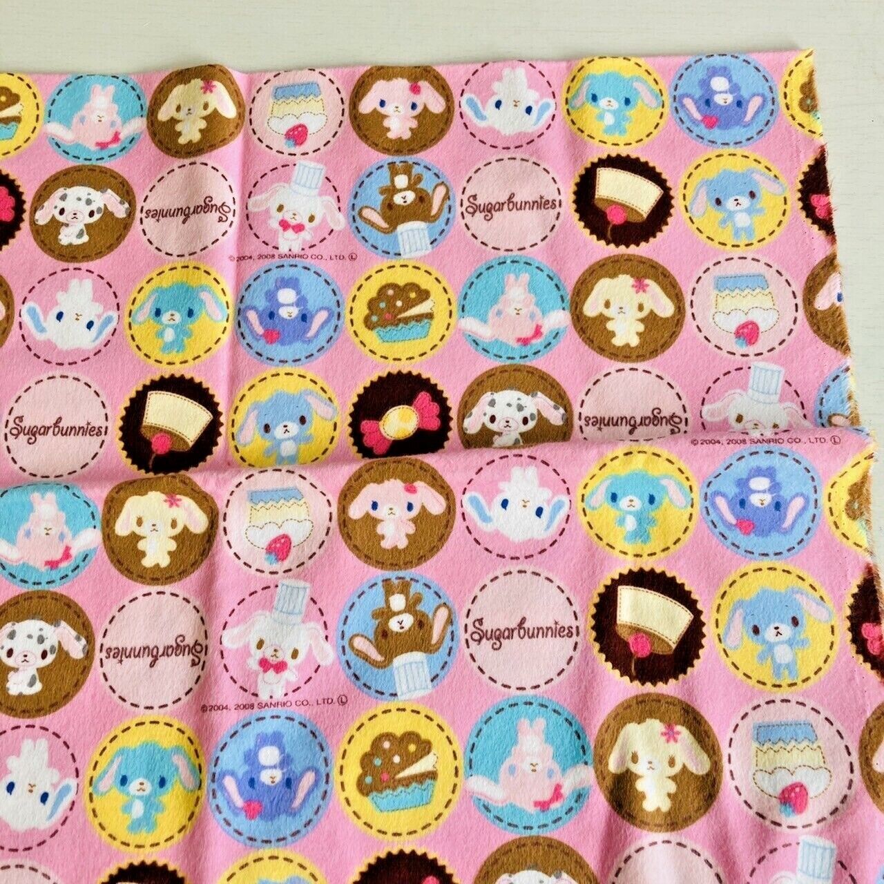 Sanrio Sugar Bunnies Printed Cotton Flannel Cloth Sewing Needlework Patchwork