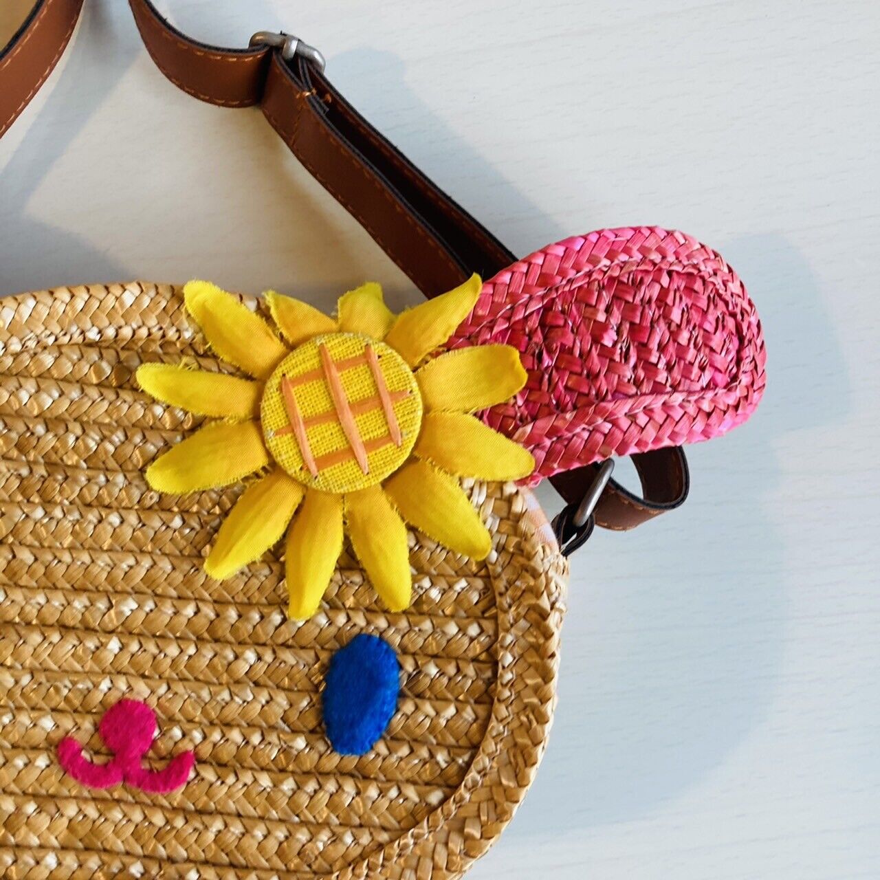 Sanrio Usahana Purse Handbag Small Mini Straw Bag Sunflower Kids Kawaii Rare