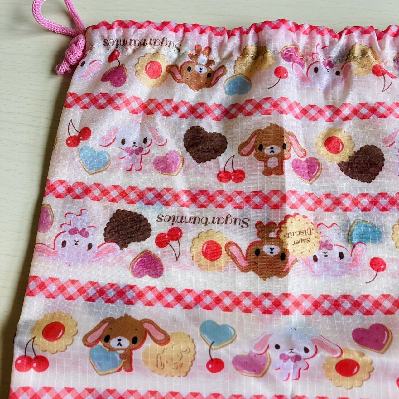 Sanrio Sugar Bunnies Drawstring Bag Kids Shirousa Kurosa Pink Sugarbunnies Sweet