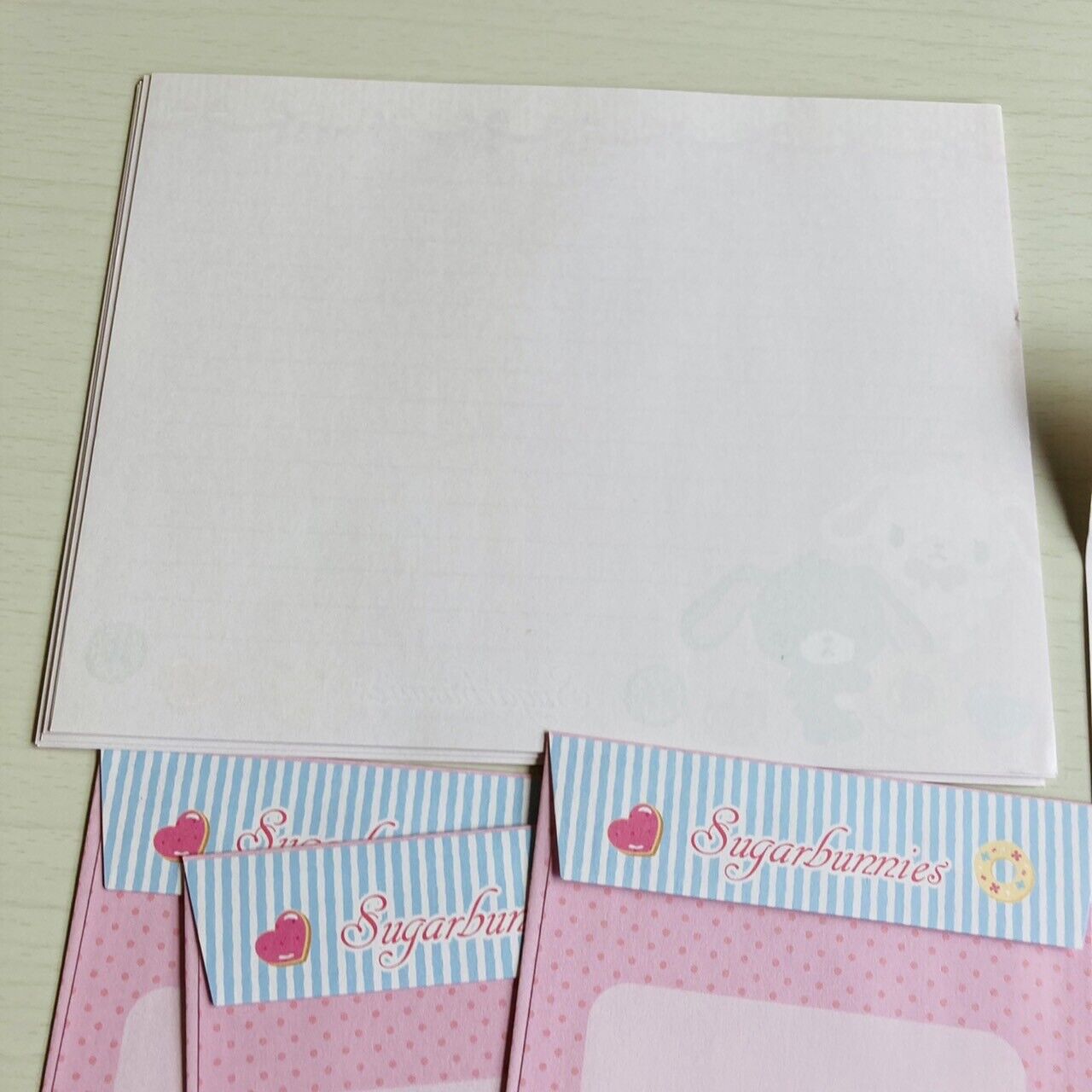 Sanrio Sugar Bunnies Letter Writing Envelope Stickers Set Stationery Pink Kawaii