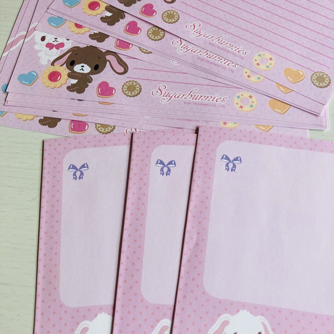 Sanrio Sugar Bunnies Letter Writing Envelope Stickers Set Stationery Pink Kawaii