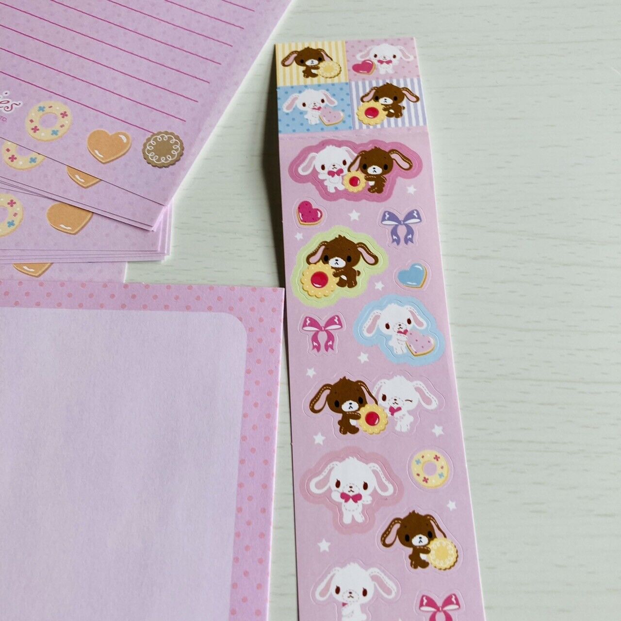 Sanrio Sugar Bunnies Letter Writing Envelope Stickers Set Stationery Pink Kawaii