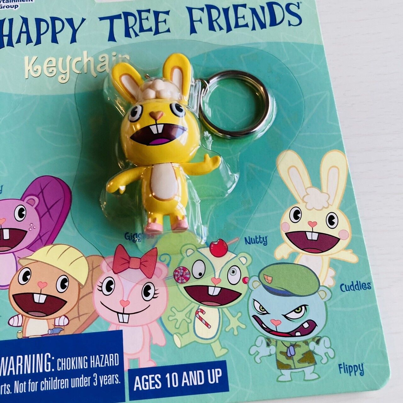 Happy Tree Friends Giggles Cuddles Keychain Keyring Set Pair 2 Pink Yellow Rare