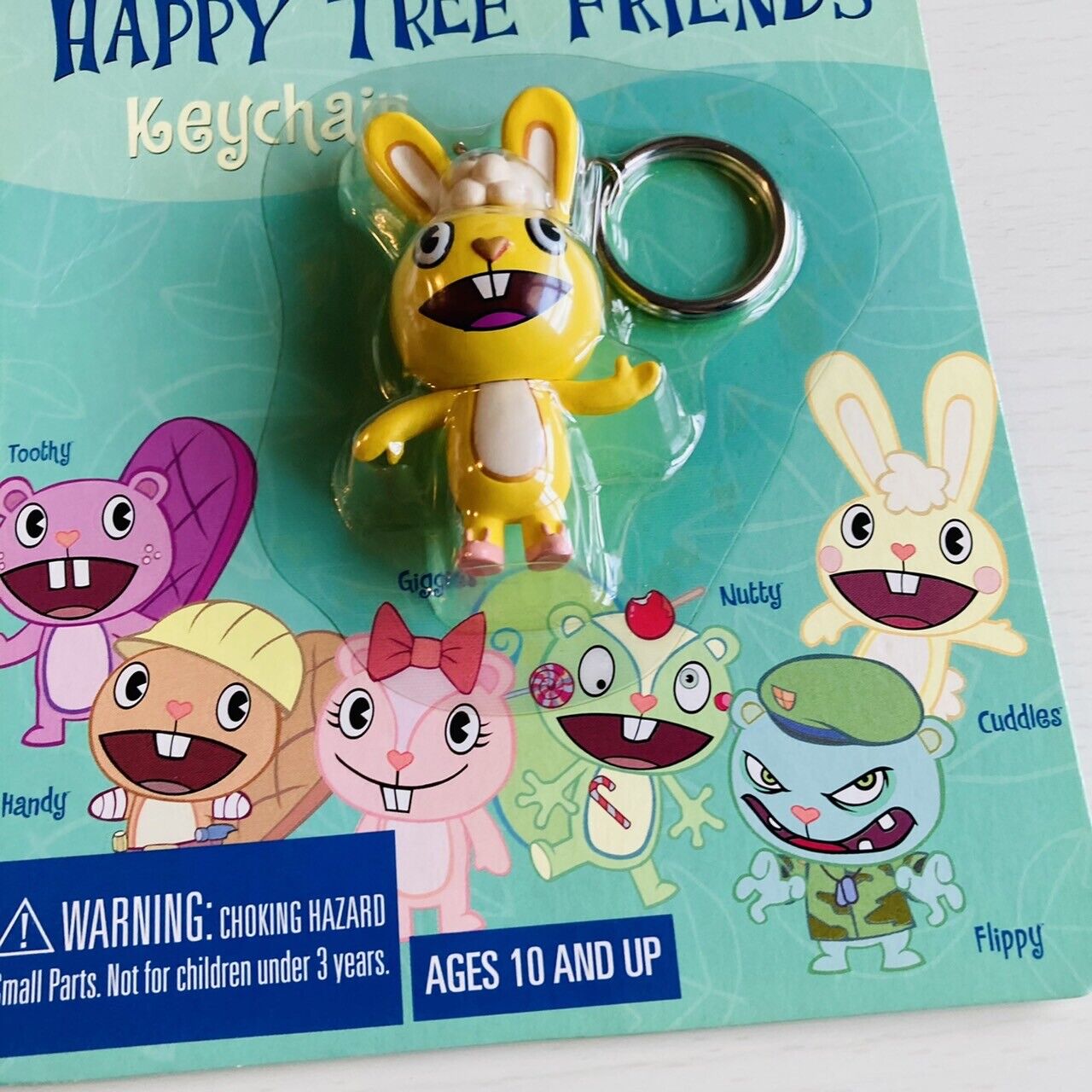 Happy Tree Friends Giggles Cuddles Keychain Keyring Set Pair 2 Pink Yellow Rare