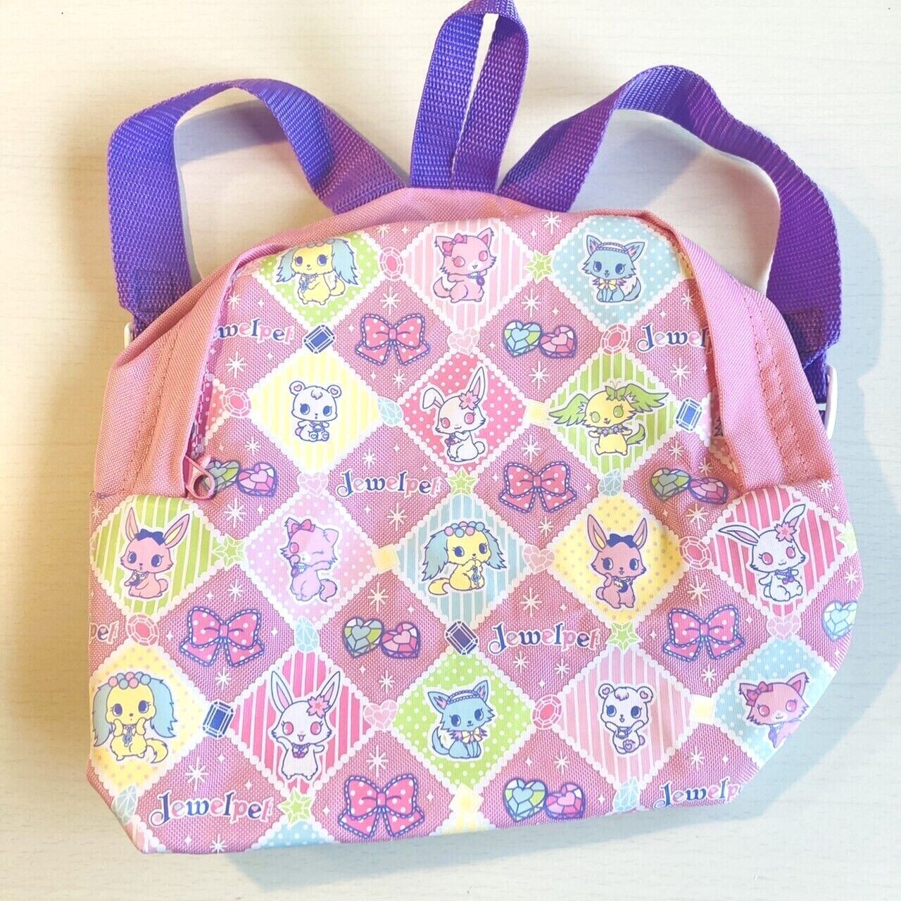 Sanrio Jewelpet Rucksack Backpack Bag Pink Purple Kids Anime Character Kawaii