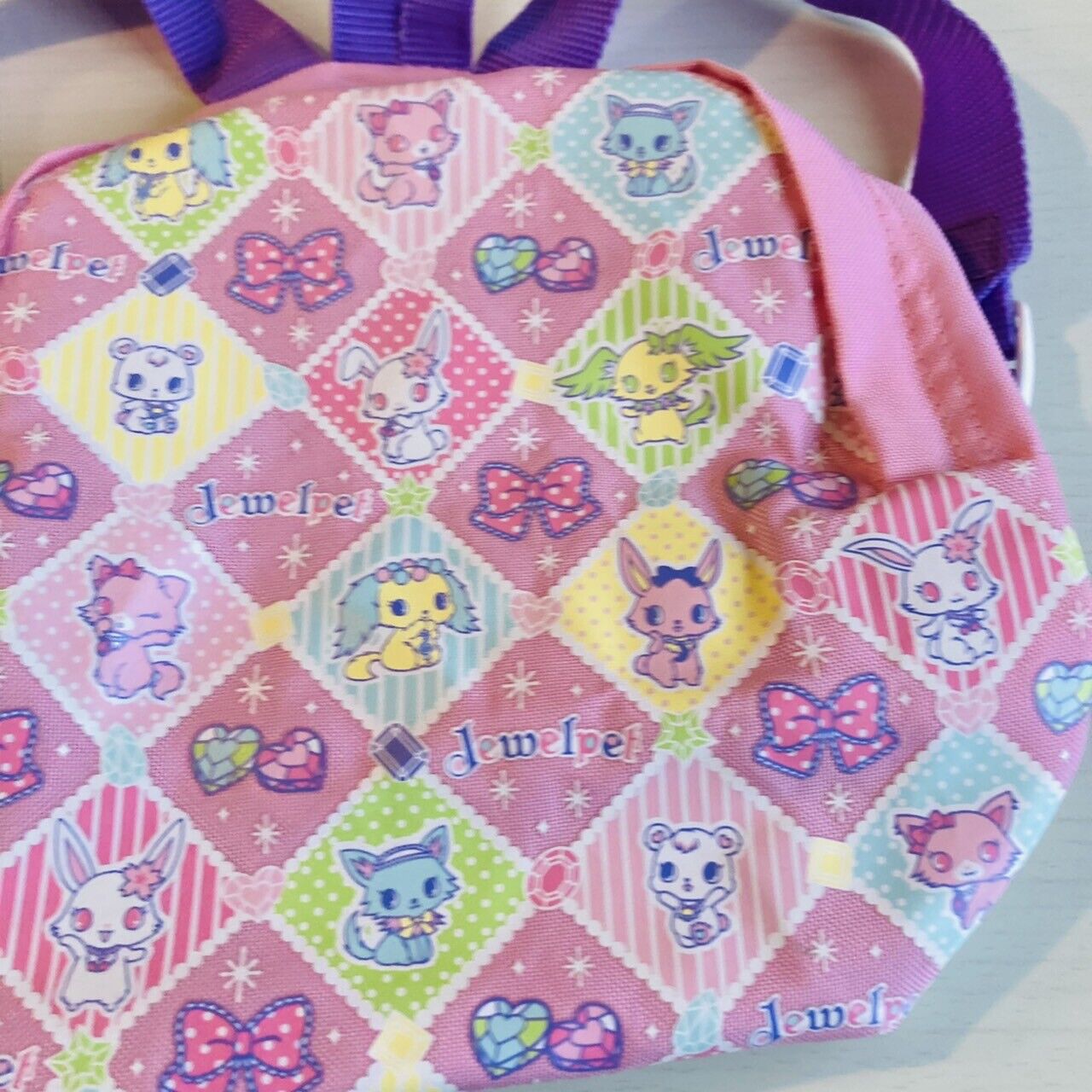 Sanrio Jewelpet Rucksack Backpack Bag Pink Purple Kids Anime Character Kawaii