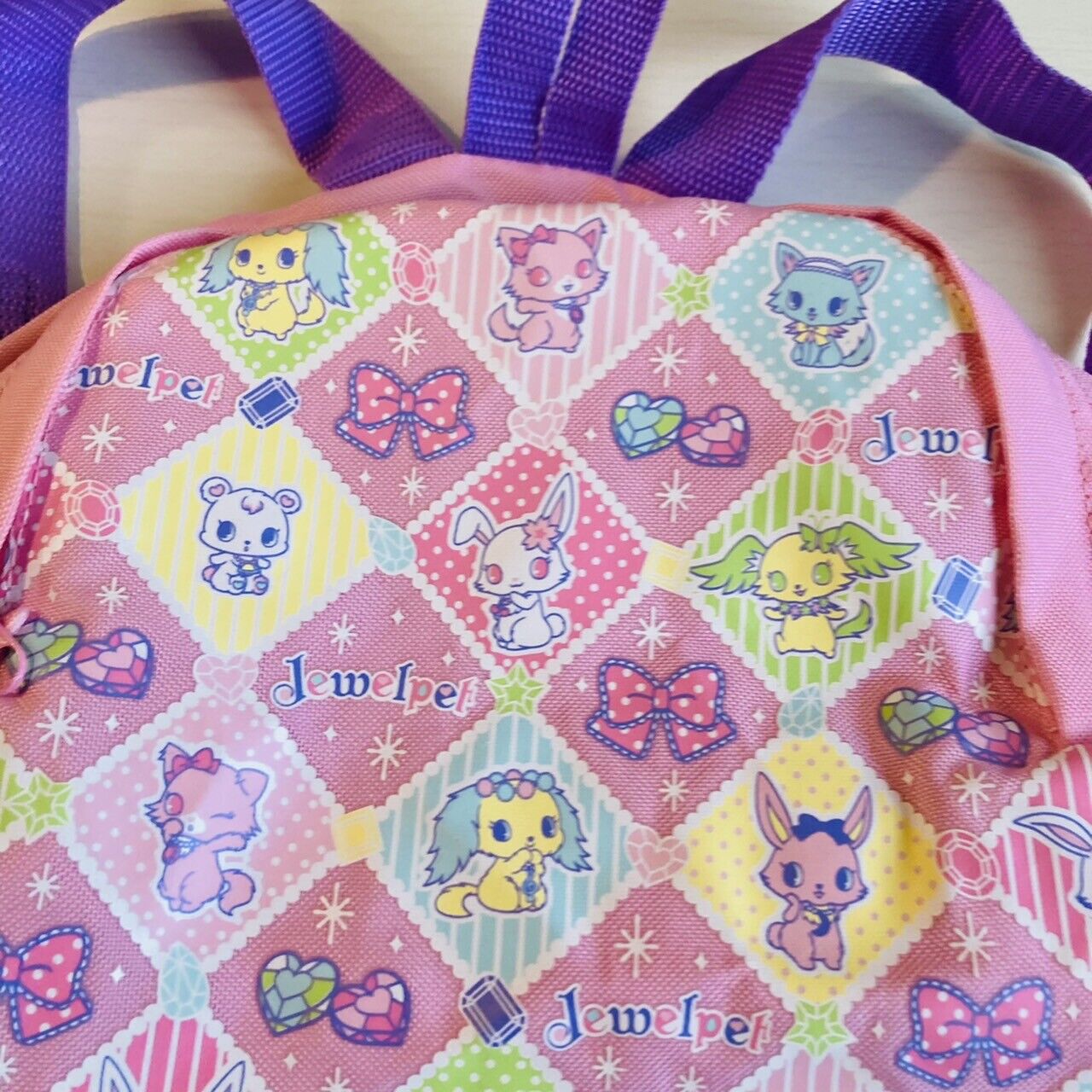 Sanrio Jewelpet Rucksack Backpack Bag Pink Purple Kids Anime Character Kawaii