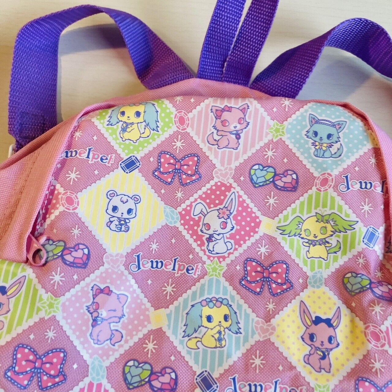 Sanrio Jewelpet Rucksack Backpack Bag Pink Purple Kids Anime Character Kawaii