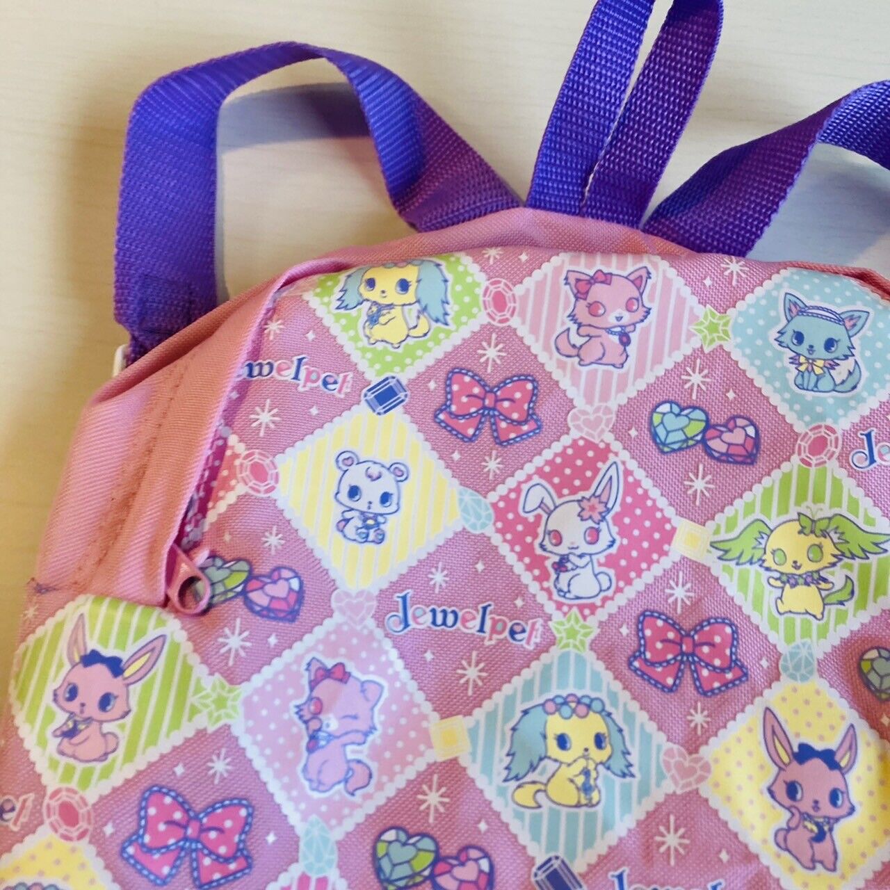 Sanrio Jewelpet Rucksack Backpack Bag Pink Purple Kids Anime Character Kawaii