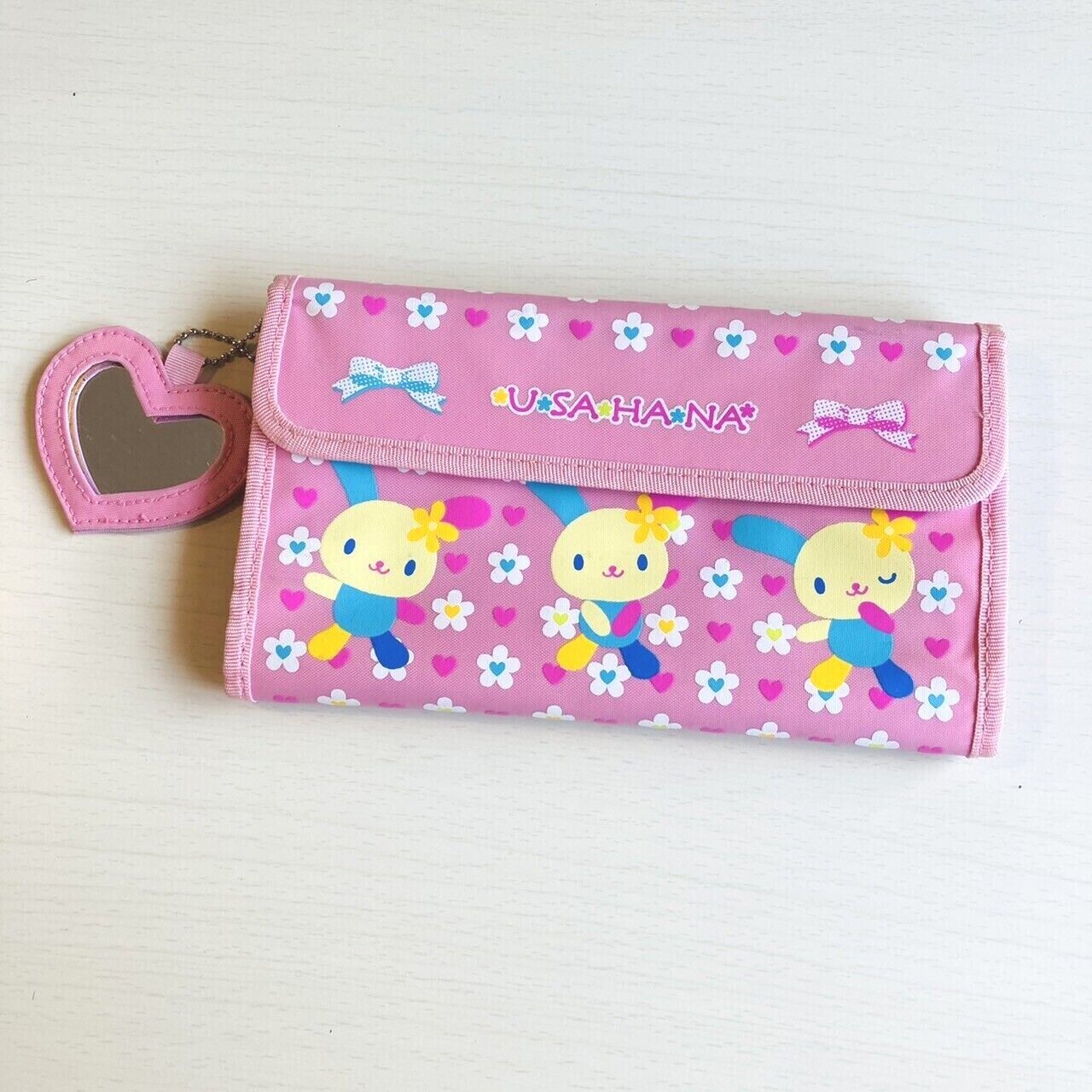 Sanrio Usahana Long Wallet Purse Pink Rabbit Flower Heart Character Kawaii Rare