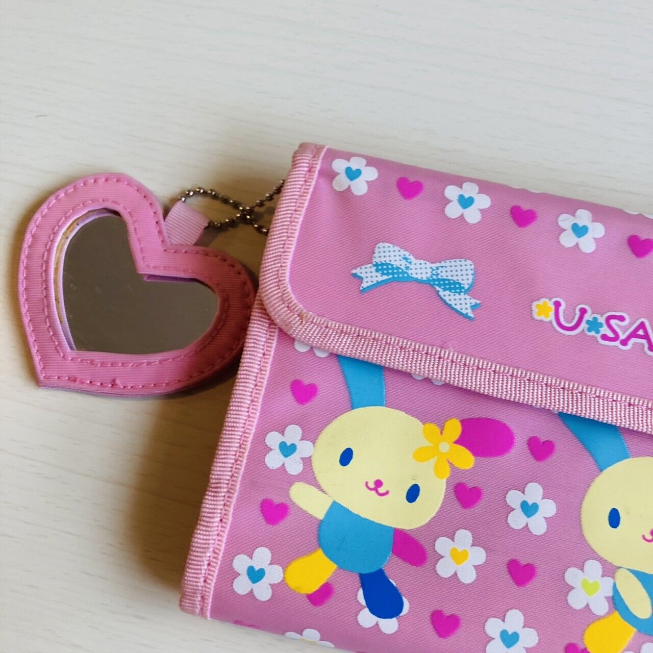 Sanrio Usahana Long Wallet Purse Pink Rabbit Flower Heart Character Kawaii Rare