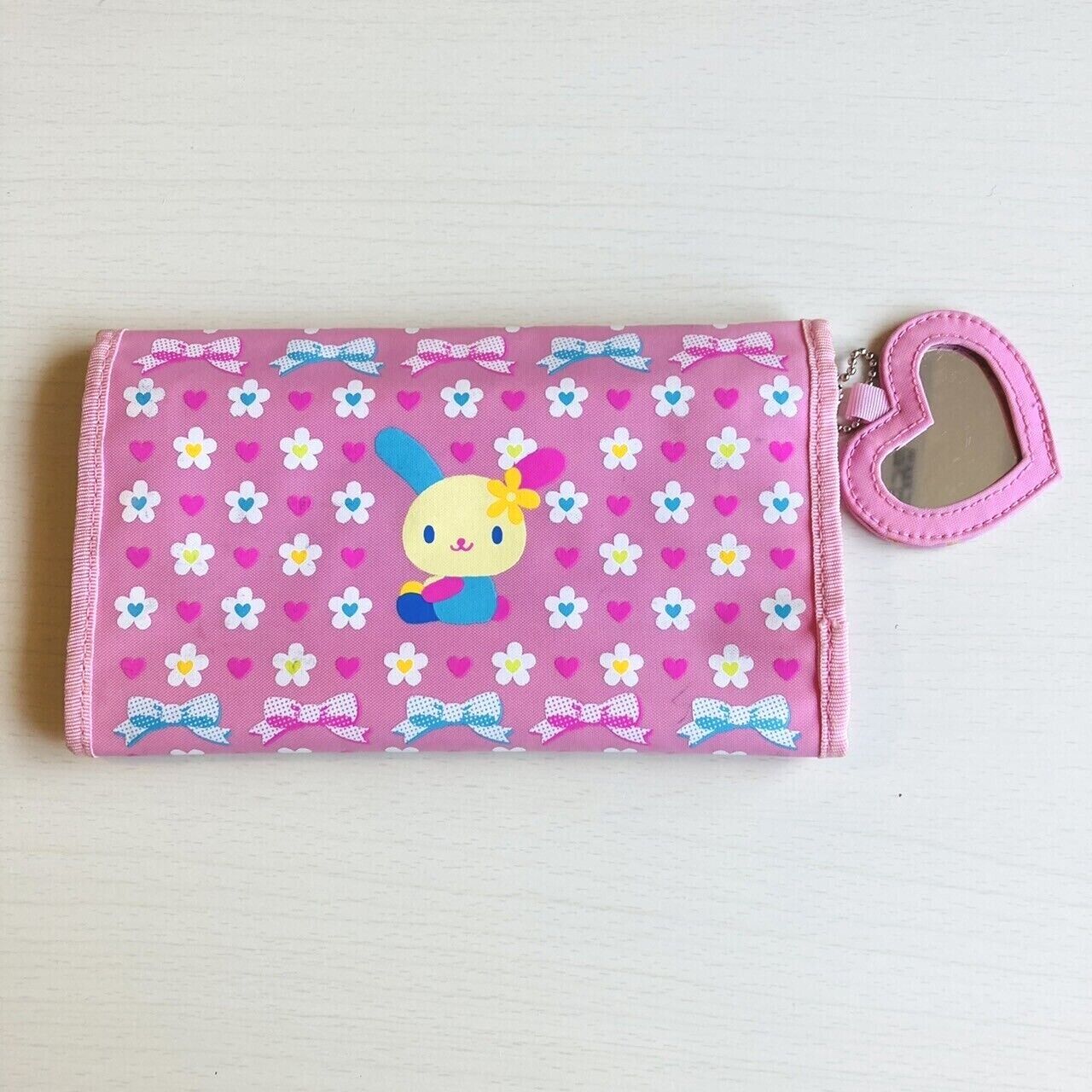 Sanrio Usahana Long Wallet Purse Pink Rabbit Flower Heart Character Kawaii Rare