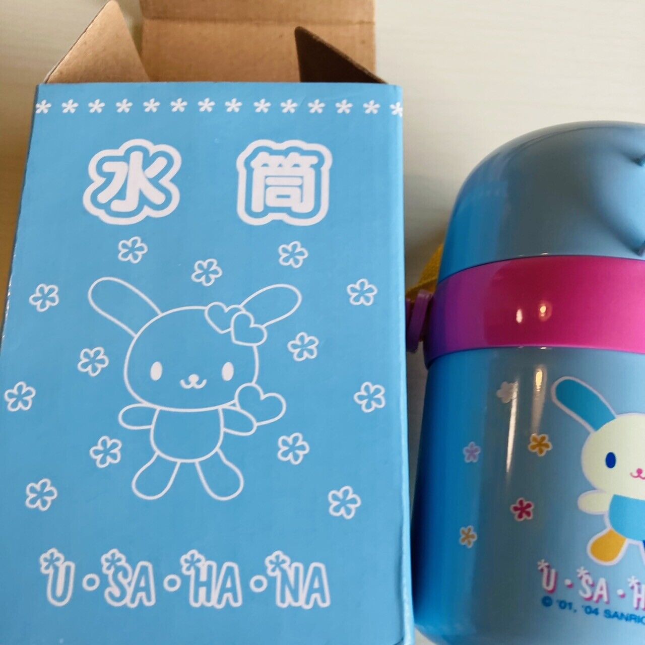 Sanrio Usahana Water Bottle Tumbler 380ml Light Blue Rabbit Character Kawaii