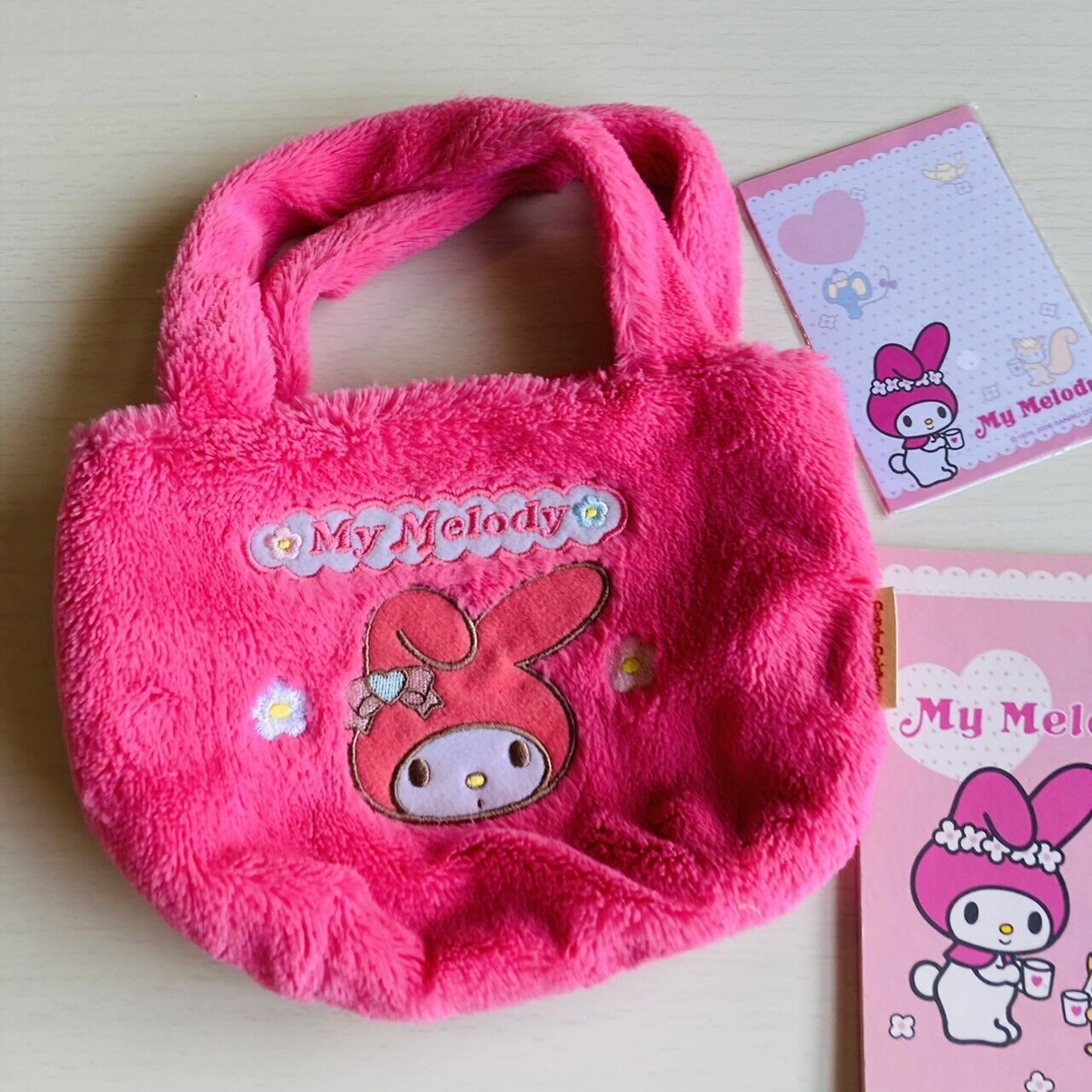 Sanrio My Melody Tote Bag Memo pad Notebook Set Stationery Pink Characters Rare