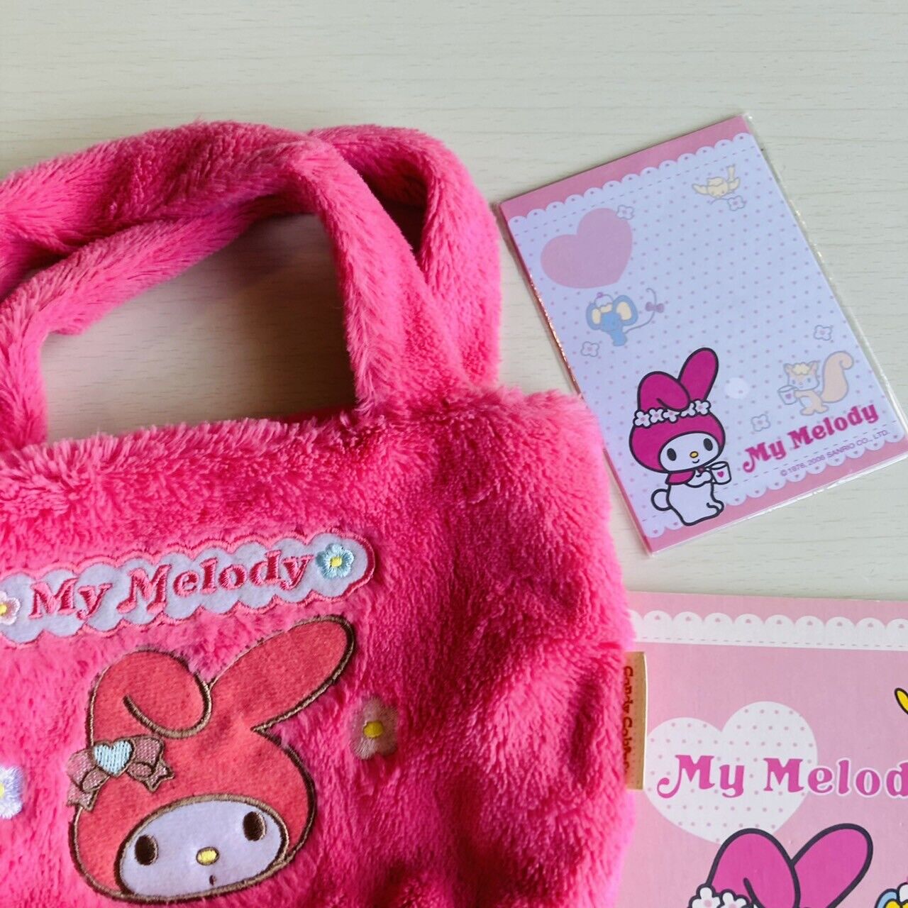 Sanrio My Melody Tote Bag Memo pad Notebook Set Stationery Pink Characters Rare