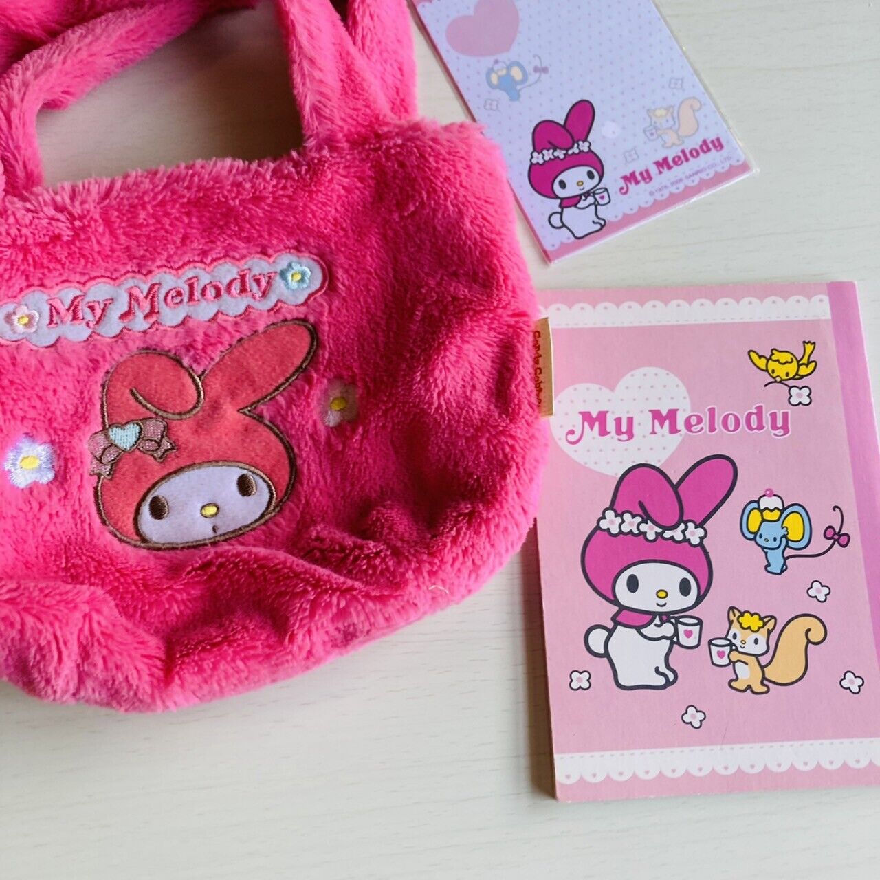 Sanrio My Melody Tote Bag Memo pad Notebook Set Stationery Pink Characters Rare